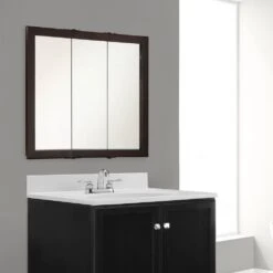 Ventura 36 In. W X 30 In. H X 6 In. D Framed Tri-View Surface-Mount Bathroom Medicine Cabinet In Espresso 12 Ventura 36 In. W X 30 In. H X 6 In. D Framed Tri-View Surface-Mount Bathroom Medicine Cabinet In Espresso -Household Items 00ad71120aad026e5348354829a8ea03 1800x1800