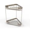 Allied Brass Double Tier Corner Shower Basket In Antique Pewter