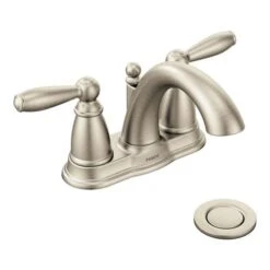 Moen Brantford Brushed Nickel 2-handle 4-in Centerset WaterSense Bathroom Sink Faucet With Drain 7 Moen Brantford Brushed Nickel 2-handle 4-in Centerset WaterSense Bathroom Sink Faucet With Drain -Household Items 026508160992xl 1800x1800