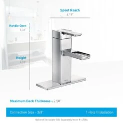 Moen 90 Degree Brushed Nickel 1-handle Single Hole WaterSense Bathroom Sink Faucet With Drain -Household Items 026508242377 03295645 1800x1800