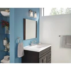 Moen Oxby Spot Resist Brushed Nickel 2-handle 4-in Centerset WaterSense Bathroom Sink Faucet With Drain -Household Items 026508262924 05103529 1800x1800