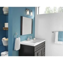 Moen Oxby Spot Resist Brushed Nickel 2-handle 4-in Centerset WaterSense Bathroom Sink Faucet With Drain -Household Items 026508262924 05103530 1800x1800