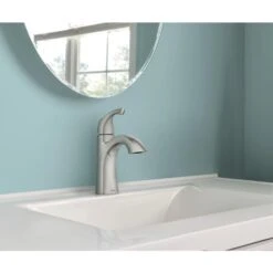 Moen Lindor Spot Resist Brushed Nickel 1-handle Single Hole/4-in Centerset WaterSense Bathroom Sink Faucet -Household Items 026508282700 09270086 1800x1800