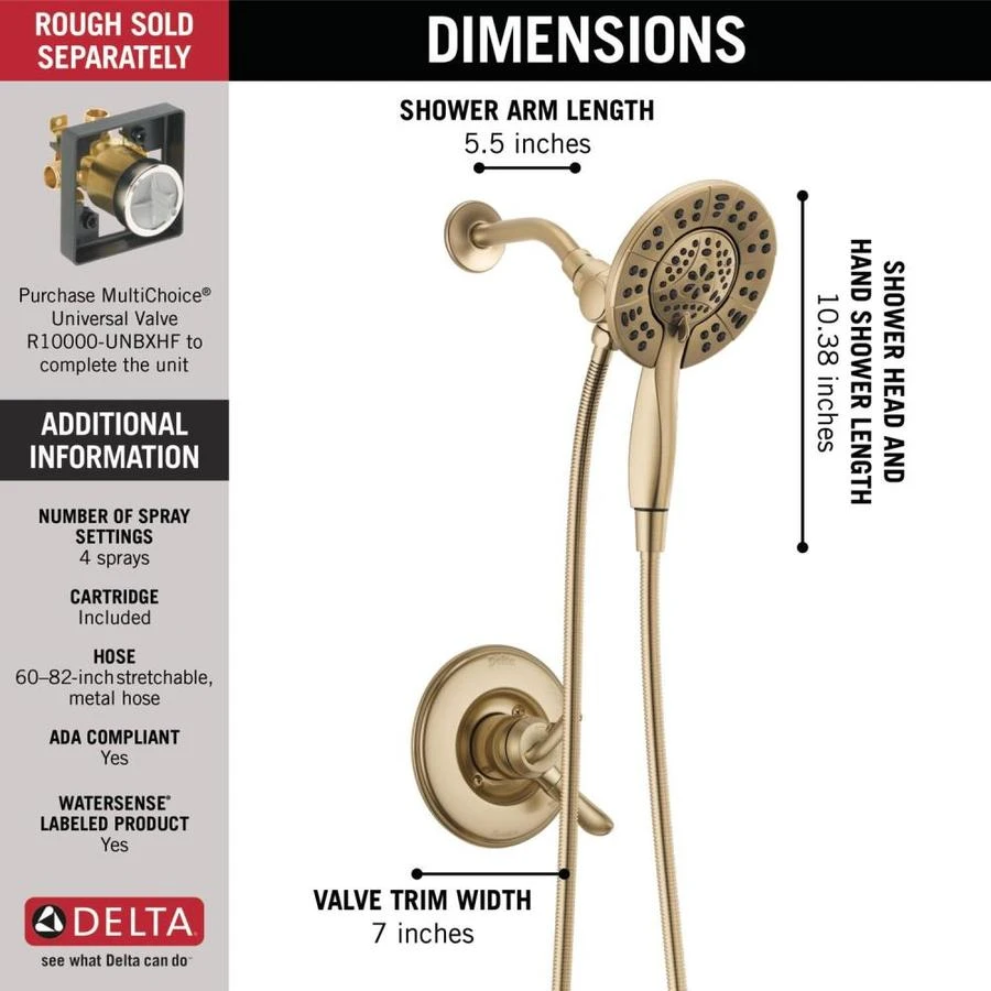 Delta Linden Champagne Bronze 1-Handle Shower Faucet 3 Delta Linden Champagne Bronze 1-Handle Shower Faucet - Image 3