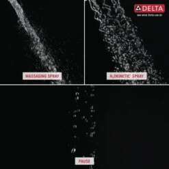 Delta Universal Showering Components Matte Black 3-Spray Handheld Shower 1.75-GPM (6.6-LPM) 12 Delta Universal Showering Components Matte Black 3-Spray Handheld Shower 1.75-GPM (6.6-LPM) -Household Items 034449844680 09207111 1800x1800