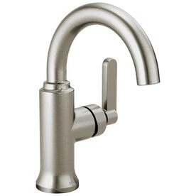 Delta Alux Spotshield Brushed Nickel 1-Handle Single Hole WaterSense Bathroom Sink Faucet With Drain 1 Delta Alux Spotshield Brushed Nickel 1-Handle Single Hole WaterSense Bathroom Sink Faucet With Drain