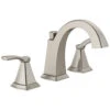 Delta Flynn Brushed Nickel 2-Handle Widespread WaterSense Bathroom Sink Faucet With Drain