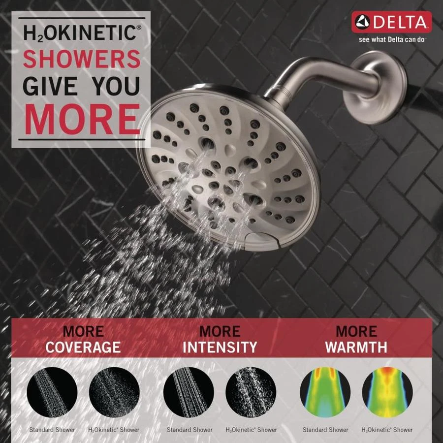 Delta Universal Showering Components Brushed Nickel 5-Spray Shower Head 1.75-GPM (6.6-LPM) 3 Delta Universal Showering Components Brushed Nickel 5-Spray Shower Head 1.75-GPM (6.6-LPM) - Image 3