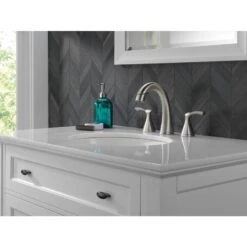 Delta Sandover Spotshield Brushed Nickel 2-handle Widespread WaterSense Bathroom Sink Faucet With Drain -Household Items 034449928960 11982627 1800x1800