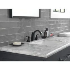 Delta Flynn Matte Black 2-handle Widespread WaterSense Bathroom Sink Faucet With Drain -Household Items 034449932264 16860237 1800x1800