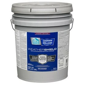 HGTV HOME By Sherwin-Williams Weathershield Extra White Semi-Gloss Exterior Tintable Paint (Actual Net Contents: 620-fl Oz) 1 HGTV HOME By Sherwin-Williams Weathershield Extra White Semi-Gloss Exterior Tintable Paint (Actual Net Contents: 620-fl Oz)