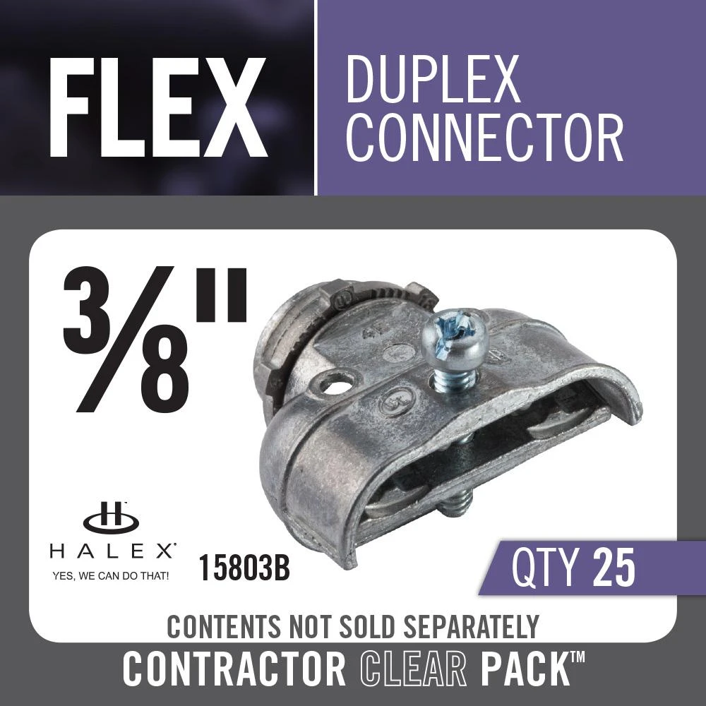 3/8 In. Flexible Metal Conduit (FMC) Duplex Connector (25-Box) 3 3/8 In. Flexible Metal Conduit (FMC) Duplex Connector (25-Box) - Image 3