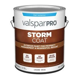 Valspar Pro Storm Coat Flat White Exterior Paint (Actual Net Contents: 128-fl Oz) 1 Valspar Pro Storm Coat Flat White Exterior Paint (Actual Net Contents: 128-fl Oz)