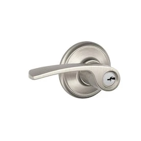 Schlage F51 Merano Merano Satin Nickel Reversible Keyed Entry Door Handle 1 Schlage F51 Merano Merano Satin Nickel Reversible Keyed Entry Door Handle