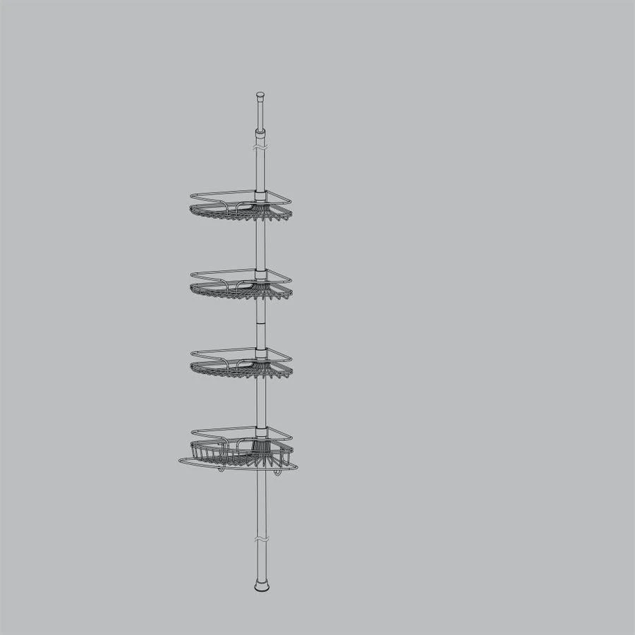Zenith 97-in H Steel Chrome Tension Pole Freestanding Shower Caddy 2 Zenith 97-in H Steel Chrome Tension Pole Freestanding Shower Caddy - Image 2