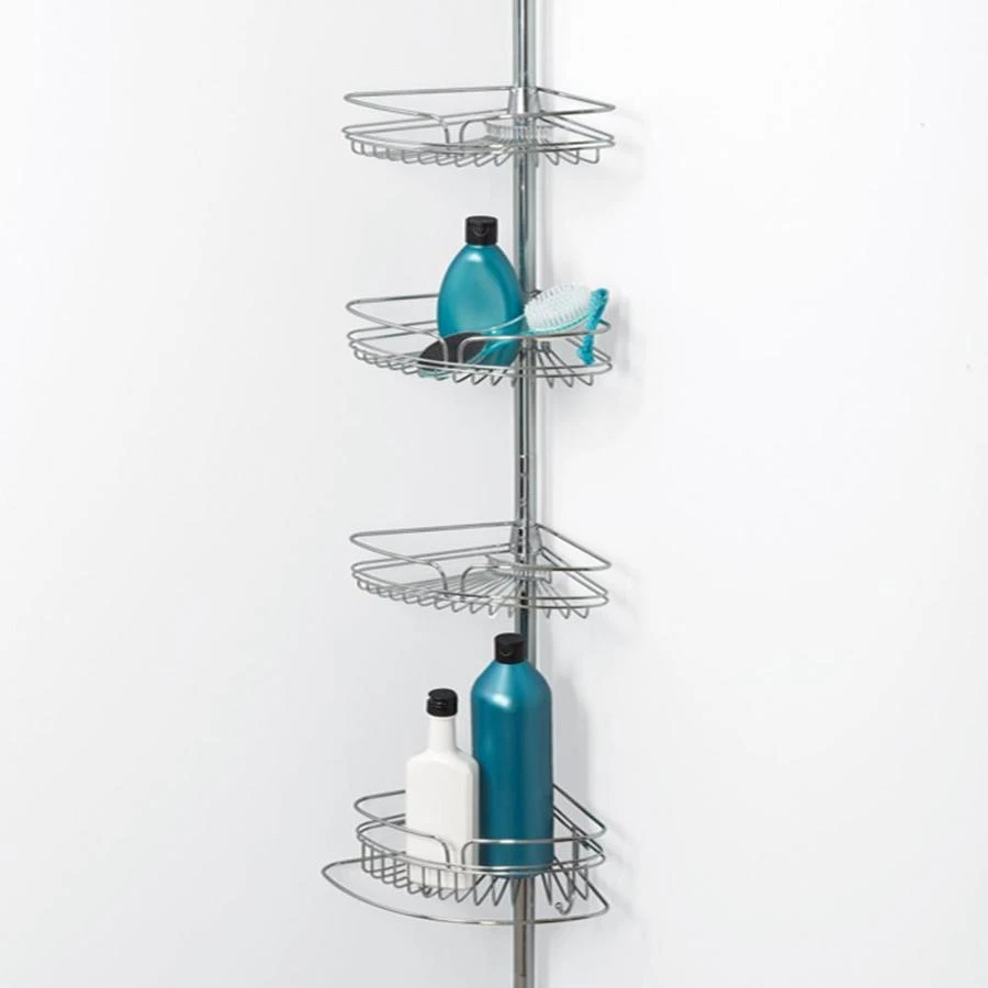 Zenith 97-in H Steel Chrome Tension Pole Freestanding Shower Caddy 3 Zenith 97-in H Steel Chrome Tension Pole Freestanding Shower Caddy - Image 3