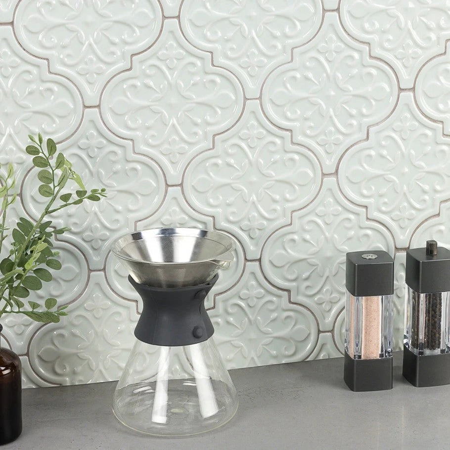 Bond Tile Roma Florid Blue 6.25 In. X 7.25 In. Ceramic Arabesque Wall Tile (30 Pieces 4.84 Sq. Ft. / Box) 2 Bond Tile Roma Florid Blue 6.25 In. X 7.25 In. Ceramic Arabesque Wall Tile (30 Pieces 4.84 Sq. Ft. / Box) - Image 2