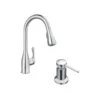 Kaden Single-Handle Pull-Down Sprayer Kitchen Faucet With Reflex, Power Clean And Soap Dispenser In Chrome