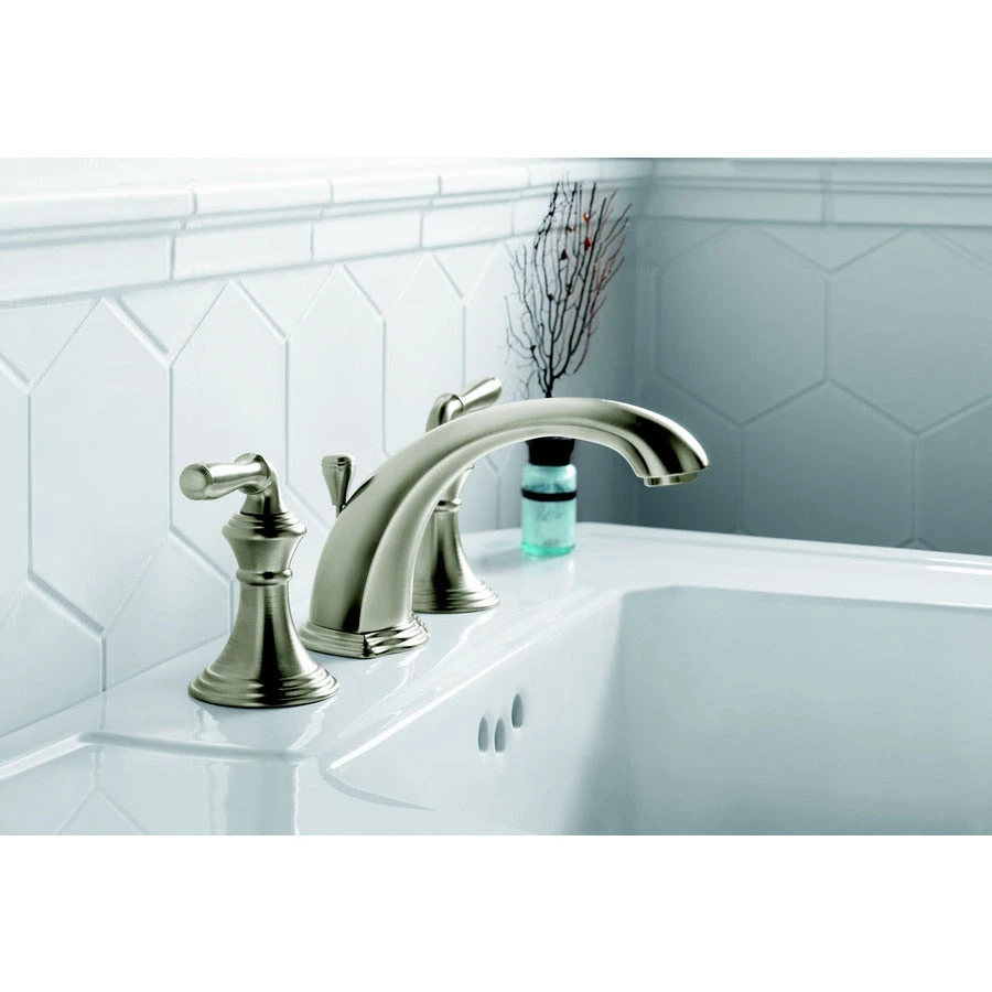 KOHLER Devonshire Vibrant Brushed Nickel 2-handle Widespread WaterSense Bathroom Sink Faucet With Drain 2 KOHLER Devonshire Vibrant Brushed Nickel 2-handle Widespread WaterSense Bathroom Sink Faucet With Drain - Image 2