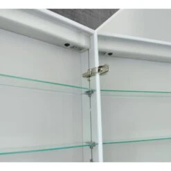 Lighted IMPRESSIONS Vienna 31.75-in X 27.75-in Rectangle Surface Mirrored Medicine Cabinet With Outlet And Lights -Household Items 094416535102 09439390 1800x1800