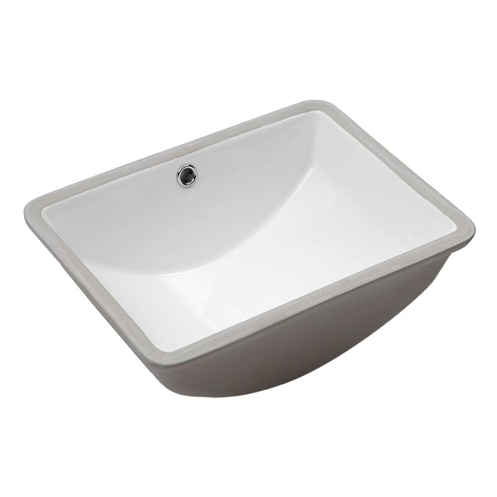 LORDEAR 18.25 In. Undermount Vessel Sink Modern In Pure White Rectangle Porcelain Ceramic Lavatory Vanity Bathroom Sink 5 LORDEAR 18.25 In. Undermount Vessel Sink Modern In Pure White Rectangle Porcelain Ceramic Lavatory Vanity Bathroom Sink - Image 5