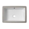 LORDEAR 18 In. Undermount Bathroom Vessel Sink Modern Rectangle Porcelain Ceramic Lavatory Vanity Bathroom Sink In Pure White