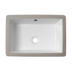 LORDEAR 18 In. Undermount Bathroom Vessel Sink Modern Rectangle Porcelain Ceramic Lavatory Vanity Bathroom Sink In Pure White