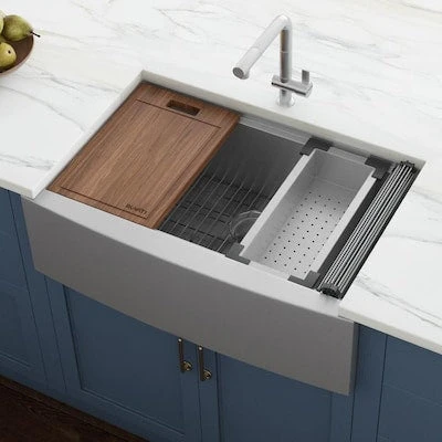 Ruvati Verona 36-in X 22-in Stainless Steel Single Bowl Tall (8-in Or Larger) Drop-In Apron Front/Farmhouse Residential Workstation Kitchen Sink 1 Ruvati Verona 36-in X 22-in Stainless Steel Single Bowl Tall (8-in Or Larger) Drop-In Apron Front/Farmhouse Residential Workstation Kitchen Sink