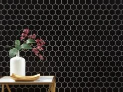 Black Matte 2 In. Hexagon Porcelain Mosaic -Household Items 100782390 context 1800x1800
