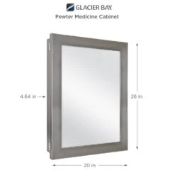 20 In. X 26 In. Recessed Or Surface Mount Framed Medicine Cabinet In Pewter -Household Items 11f972aaffde75fe3b95b7253bca1bae 1800x1800