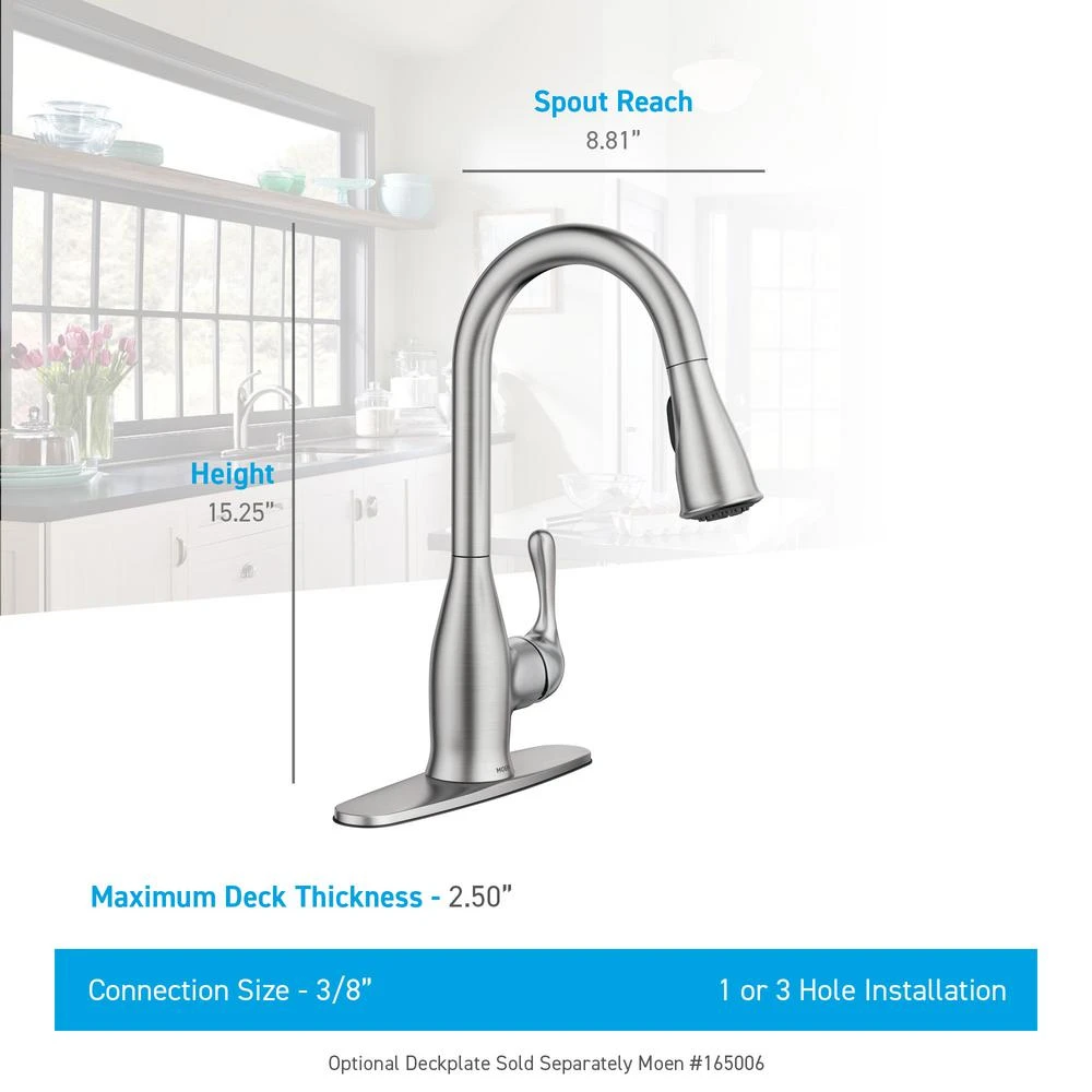 Kaden Single-Handle Pull-Down Sprayer Kitchen Faucet With Reflex, Power Clean And Soap Dispenser In Chrome 3 Kaden Single-Handle Pull-Down Sprayer Kitchen Faucet With Reflex, Power Clean And Soap Dispenser In Chrome - Image 3