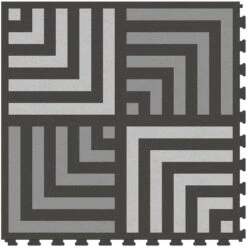 Perfection Floor Tile Geo Collection Astral Gray/Satin 20-in X 20-in Water Resistant Interlocking Luxury Flooring (16.7-sq Ft) -Household Items 14863916 1800x1800