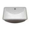 LORDEAR 18.25 In. Undermount Vessel Sink Modern In Pure White Rectangle Porcelain Ceramic Lavatory Vanity Bathroom Sink