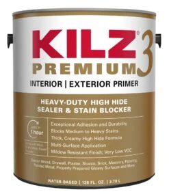 KILZ 3 Premium Interior/Exterior Primer, Sealer & Stainblocker, White - New Look, Same Trusted Formula -Household Items 1d91f264 e0b5 4093 8d9c 90580ac00a5c 1.cc742808ce53f3dcad3b30778eb1d685 1800x1800