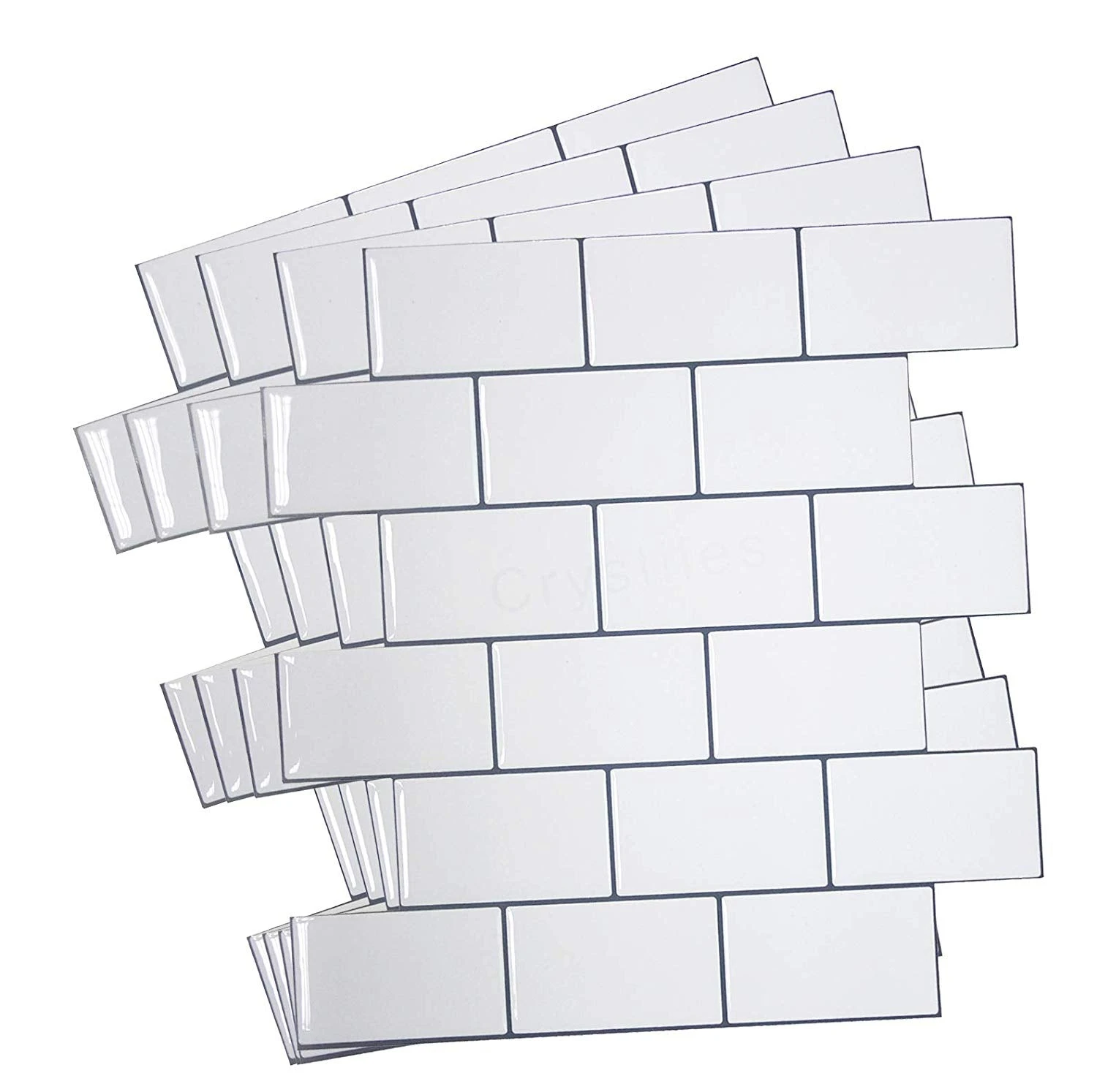 Crystiles 12"x12" Subway White Vinyl Peel And Stick Backsplash Tile, Pro Series Thicker Version, 4-Sheet Pack 9 Crystiles 12"x12" Subway White Vinyl Peel And Stick Backsplash Tile, Pro Series Thicker Version, 4-Sheet Pack - Image 9