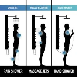 Elling-Ton 59 In. 4-Jet High Pressure Shower System With Fixed Rainhead And Handheld Dual Shower In Matte Black 23 Elling-Ton 59 In. 4-Jet High Pressure Shower System With Fixed Rainhead And Handheld Dual Shower In Matte Black -Household Items 235d4fab46d09c587331c68790ffdb13 d10d11e9 b7c2 4014 8bee e6a38df2296f 1800x1800