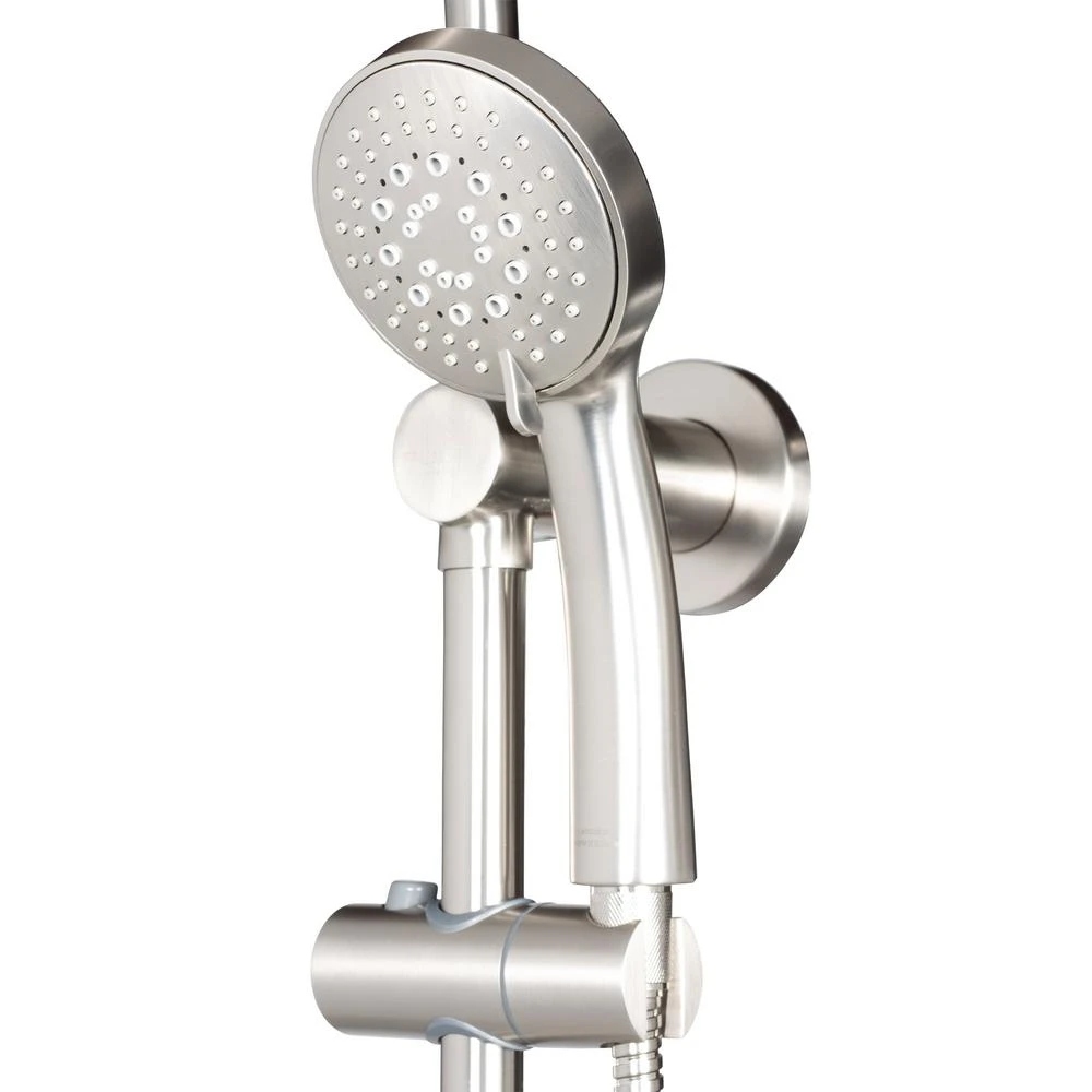 7-spray 8 In. Dual Shower Head And Handheld Shower Head With Body Spray In Brushed-Nickel 4 7-spray 8 In. Dual Shower Head And Handheld Shower Head With Body Spray In Brushed-Nickel - Image 4