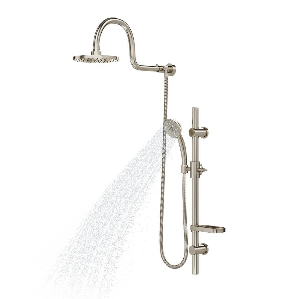 AquaRain 3-Spray Retrofit Shower System With Handshower & Showerhead Combo & Wall Bar Shower Kit In Brushed Nickel 3 AquaRain 3-Spray Retrofit Shower System With Handshower & Showerhead Combo & Wall Bar Shower Kit In Brushed Nickel - Image 3