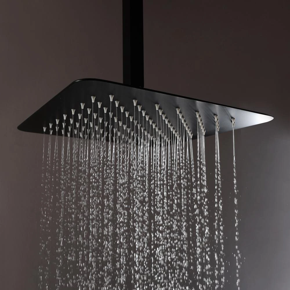 3-Spray With 2.5 GPM 12 In. 2 Functions Tub Ceiling Mount Dual Shower Heads In Spot In Matte Black (Valve Included) 8 3-Spray With 2.5 GPM 12 In. 2 Functions Tub Ceiling Mount Dual Shower Heads In Spot In Matte Black (Valve Included) - Image 8