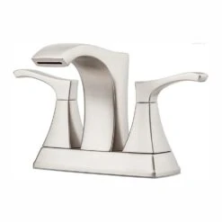 Venturi 4 In. Centerset 2-Handle Bathroom Faucet In Spot Defense Brushed Nickel