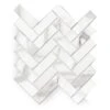 Florida Tile Home Collection Avante Bianco 12 In. X 15 In. X 9 Mm Porcelain Herringbone Mosaic Tile (5.65 Sq. Ft. / Case)