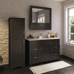 MagickWoods Elements Brighton 18"W X 22"D X 60"H Dark Chocolate Linen Cabinet -Household Items 30204 lifestyle2 mw 1800x1800