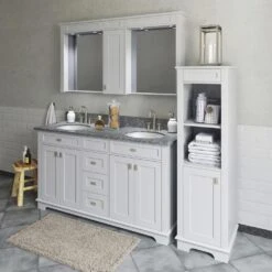 MagickWoods Windermere 17"W X 18"D X 60"H Cloud Gray Linen Cabinet -Household Items 30343 scene3rev1 mw 1800x1800