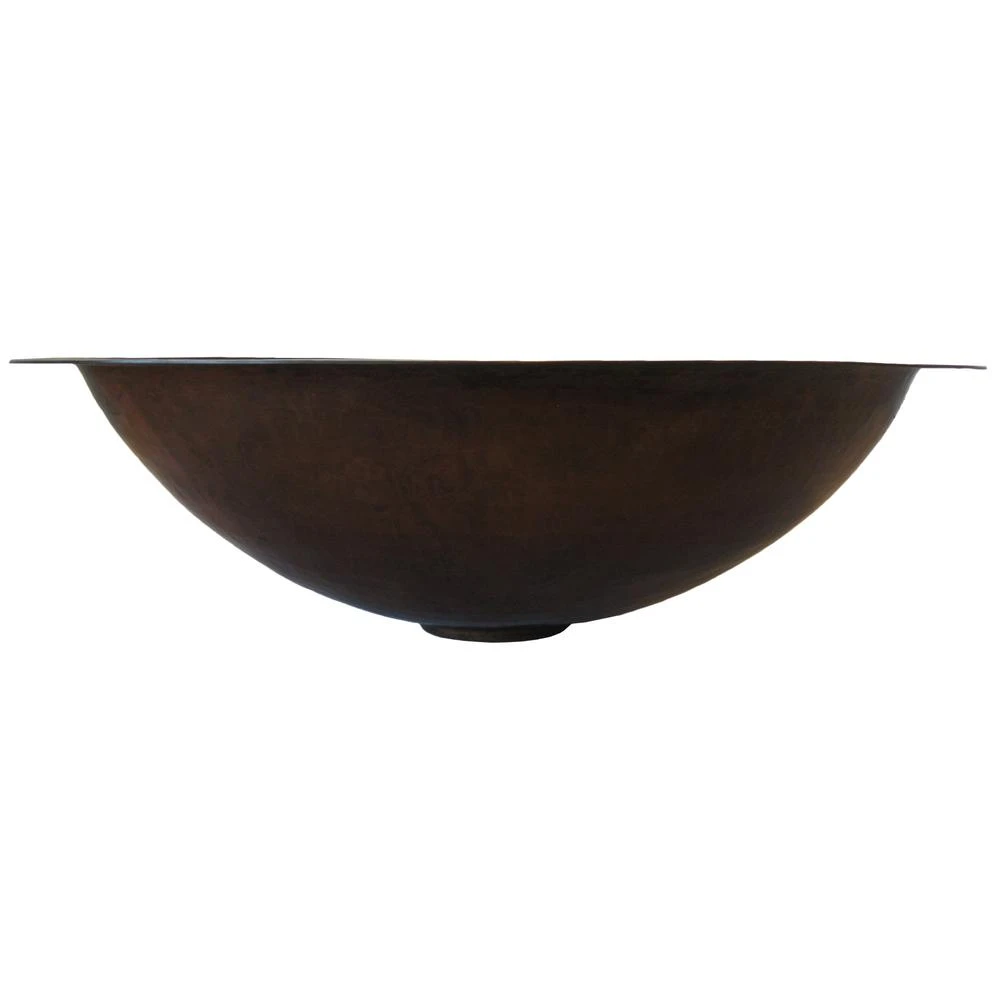 Novatto Quito Pequeno Oval Copper Bathroom Sink And Oil Rubbed Bronze Strainer Drain, Undermount/Drop-in 2 Novatto Quito Pequeno Oval Copper Bathroom Sink And Oil Rubbed Bronze Strainer Drain, Undermount/Drop-in - Image 2