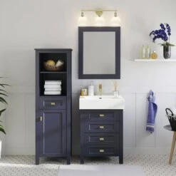MagickWoods Montgomery 19"W X 18-1/2"D X 60"H Midnight Blue Linen Cabinet -Household Items 31019 scene1 mw 1800x1800