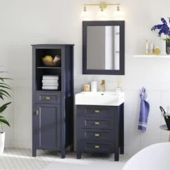 MagickWoods Montgomery 19"W X 18-1/2"D X 60"H Midnight Blue Linen Cabinet -Household Items 31019 scene3 mw 1800x1800