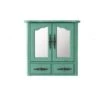 23.82 In. W X 22.28 In. H Framed Rectangular Beveled Edge Bathroom Vanity Mirror In Blue