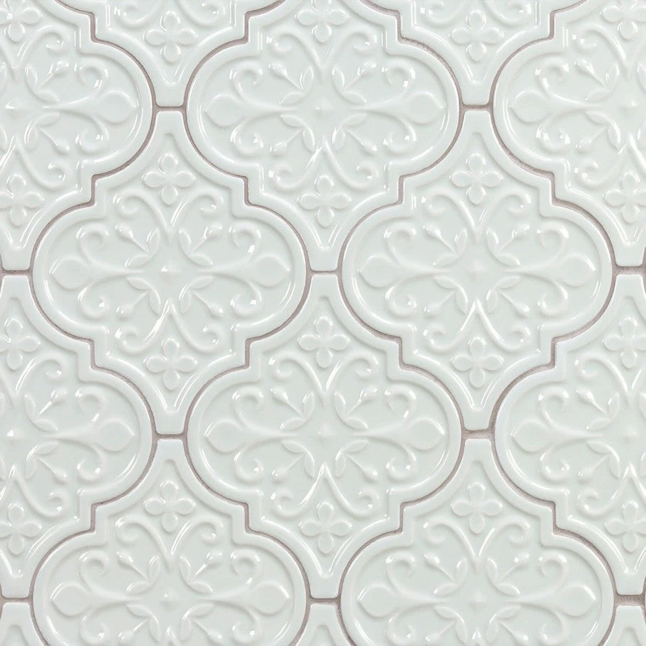 Bond Tile Roma Florid Blue 6.25 In. X 7.25 In. Ceramic Arabesque Wall Tile (30 Pieces 4.84 Sq. Ft. / Box) 3 Bond Tile Roma Florid Blue 6.25 In. X 7.25 In. Ceramic Arabesque Wall Tile (30 Pieces 4.84 Sq. Ft. / Box) - Image 3