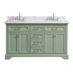 Windlowe 61 In. W X 22 In. D X 35 In. H Bath Vanity In White With Carrera Marble Vanity Top In White With White Sink 18 Windlowe 61 In. W X 22 In. D X 35 In. H Bath Vanity In White With Carrera Marble Vanity Top In White With White Sink -Household Items 3646db32d84494c01880600e3f0b25d5 1800x1800