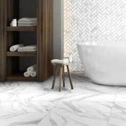 Florida Tile Home Collection Avante Bianco 12 In. X 15 In. X 9 Mm Porcelain Herringbone Mosaic Tile (5.65 Sq. Ft. / Case) 5 Florida Tile Home Collection Avante Bianco 12 In. X 15 In. X 9 Mm Porcelain Herringbone Mosaic Tile (5.65 Sq. Ft. / Case) -Household Items 36bf8ce43848b19c50dbdc654af68504 1800x1800
